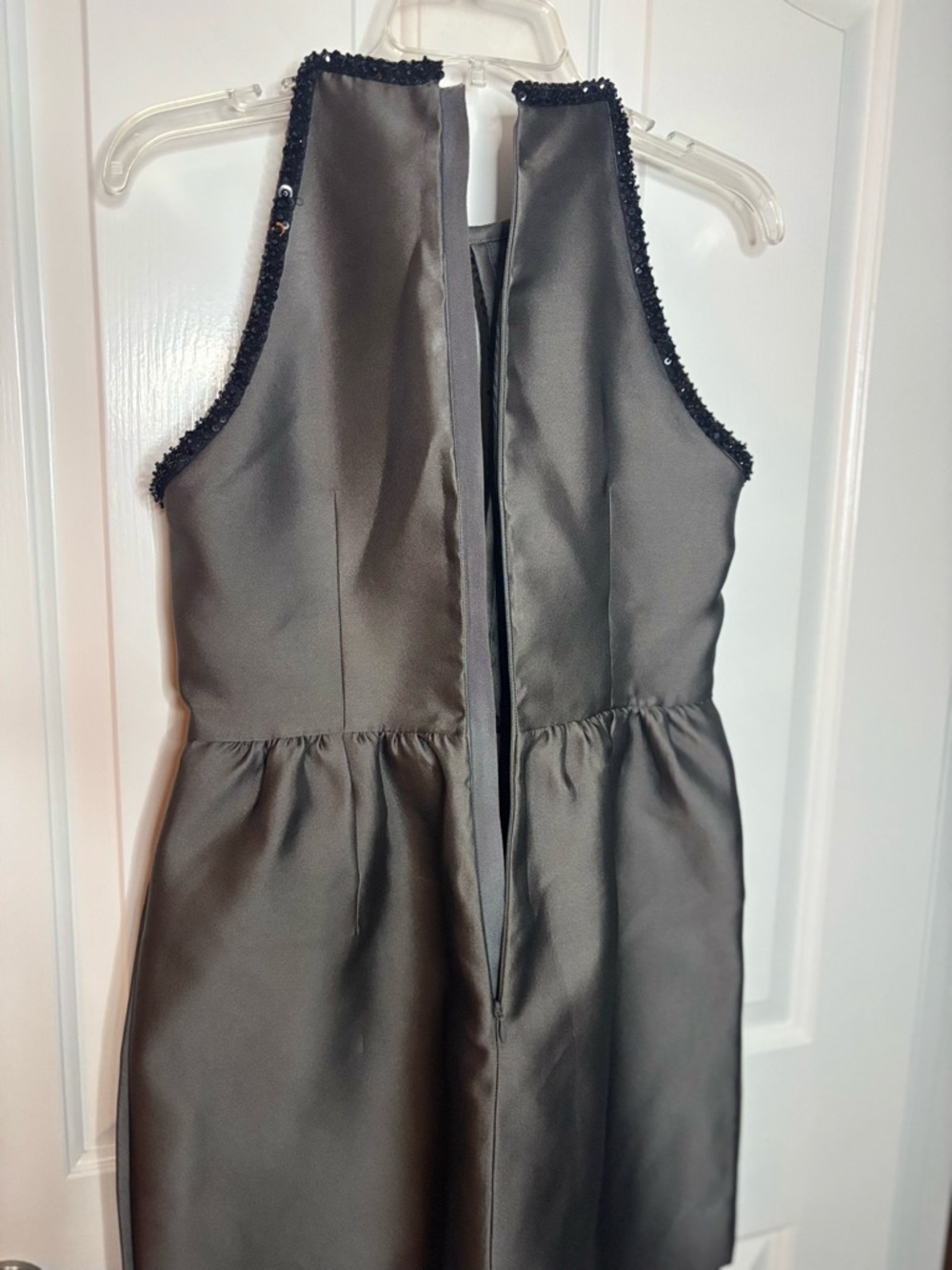 EUC Prada Women’s Charcoal Gray W Black Beads and Sequin Trim Dress size 40/ US4 - Picture 9 of 14